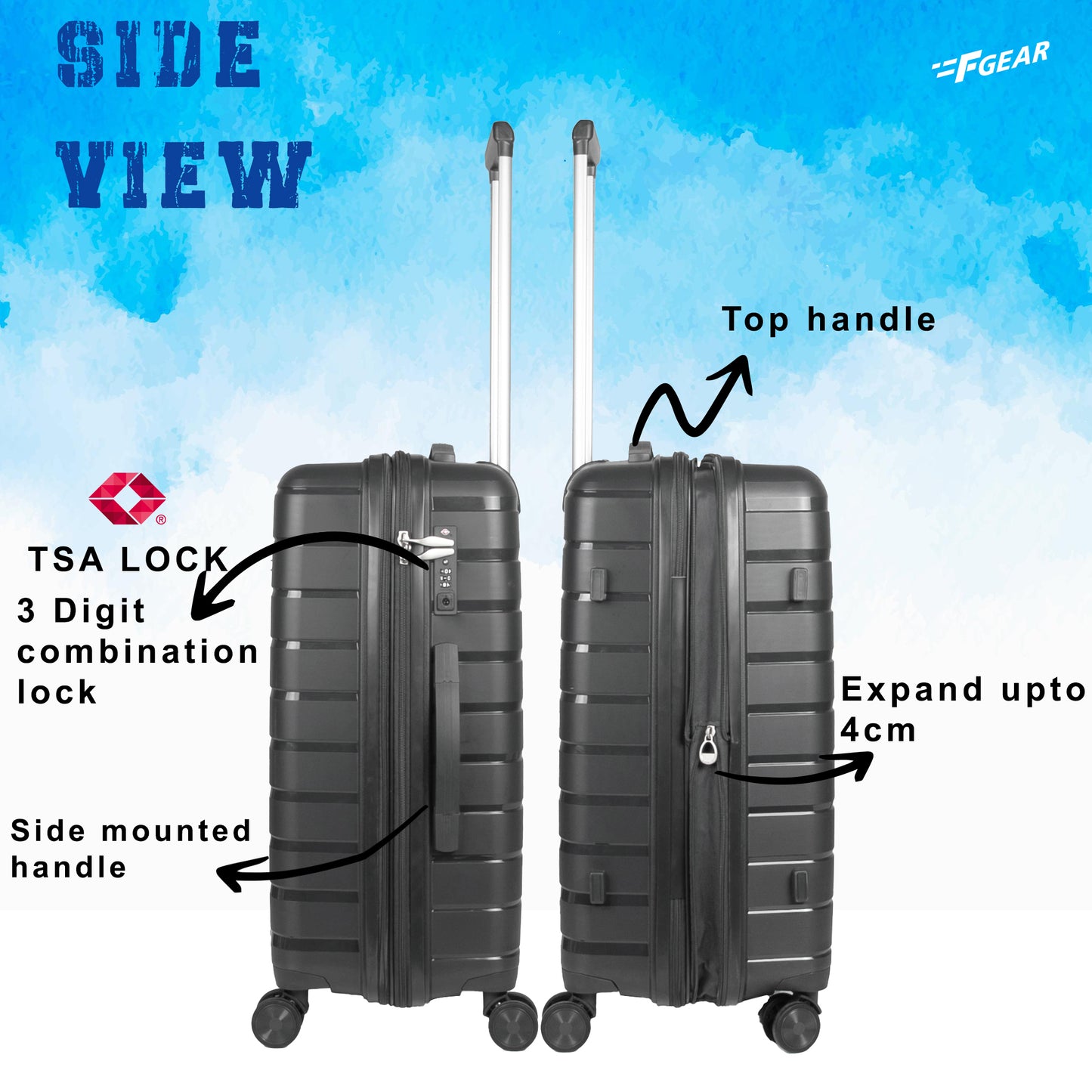 Bastion 28" Dark Grey Expandable Large Check-in Suitcase