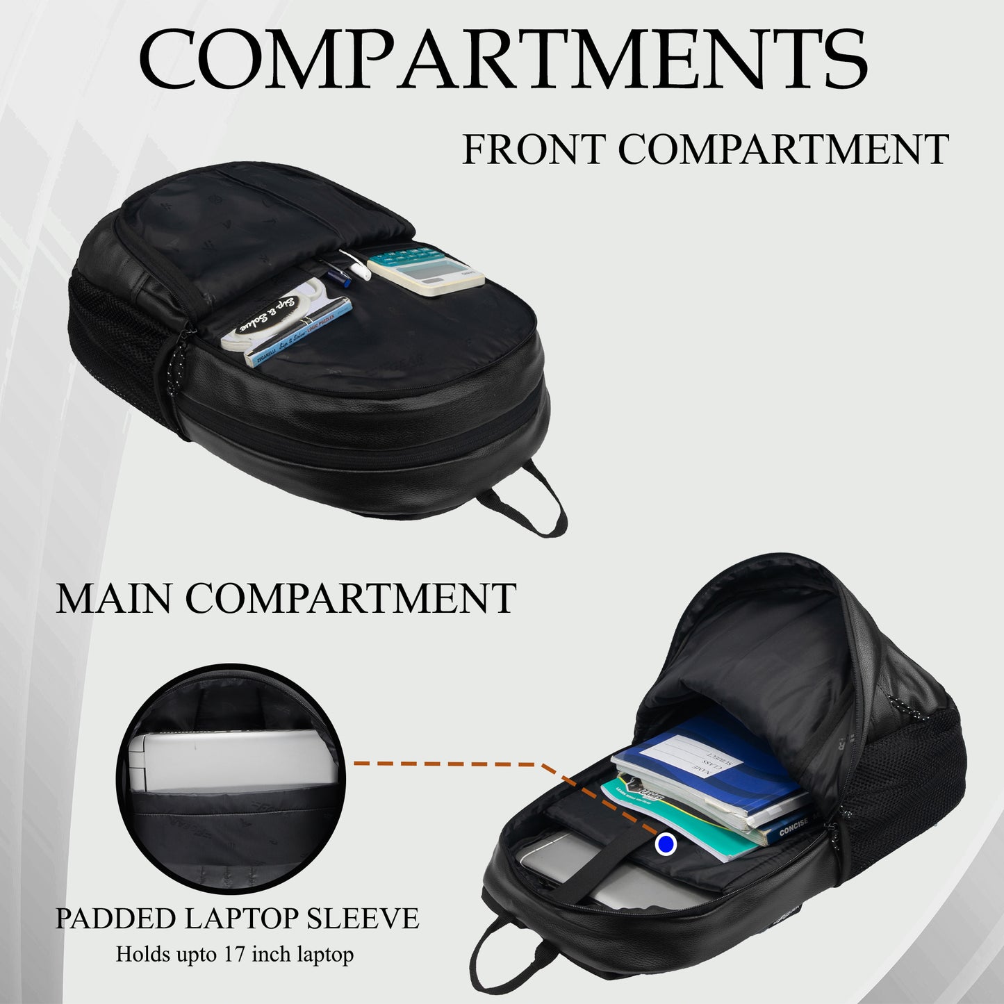 Burner 22L Black Art Leather Laptop Backpack