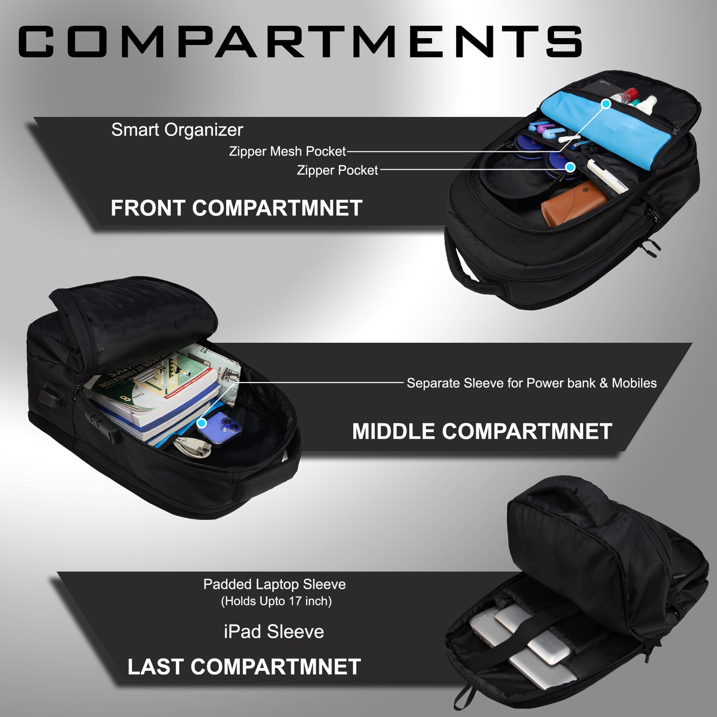 Asset 35L Black Laptop Backpack