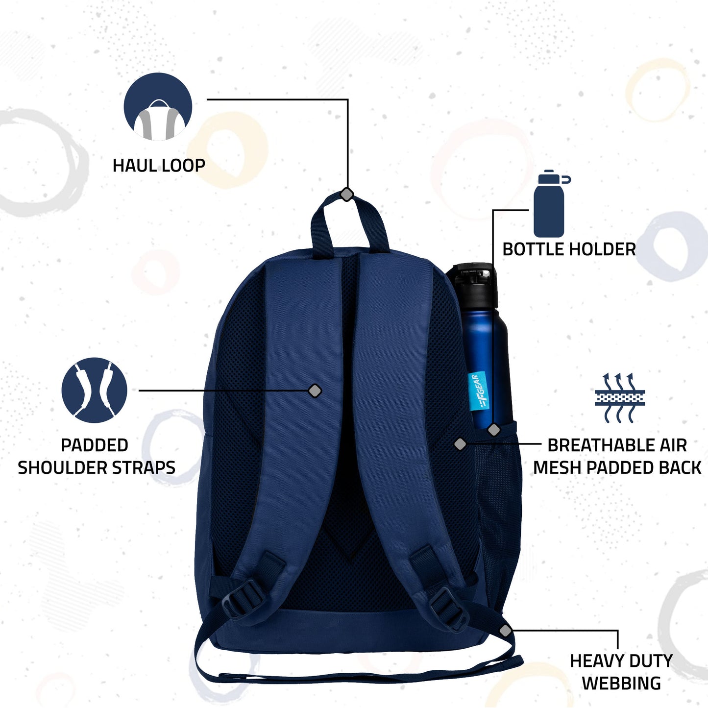 Fastcar 12L Navy Blue Wheelers Kids Backpack