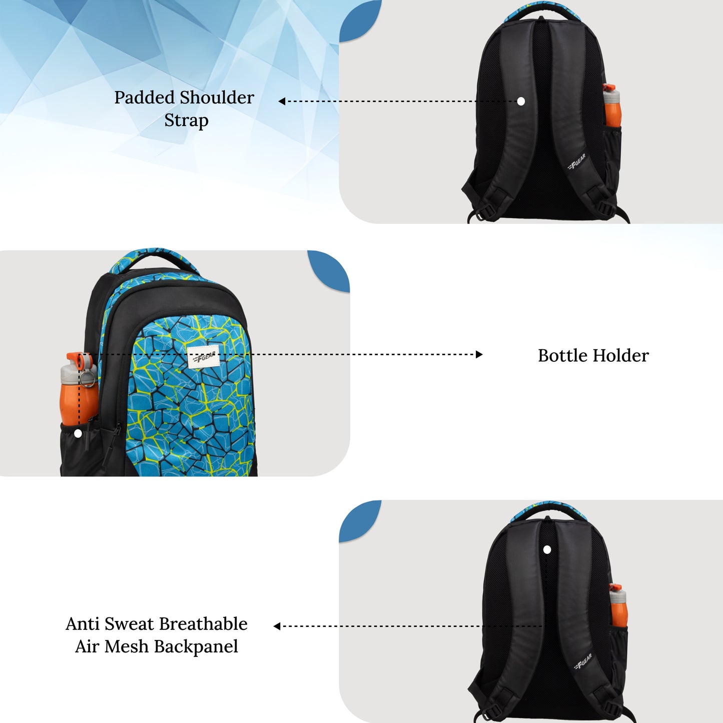 Panya 21L Black Blue Nested Backpack