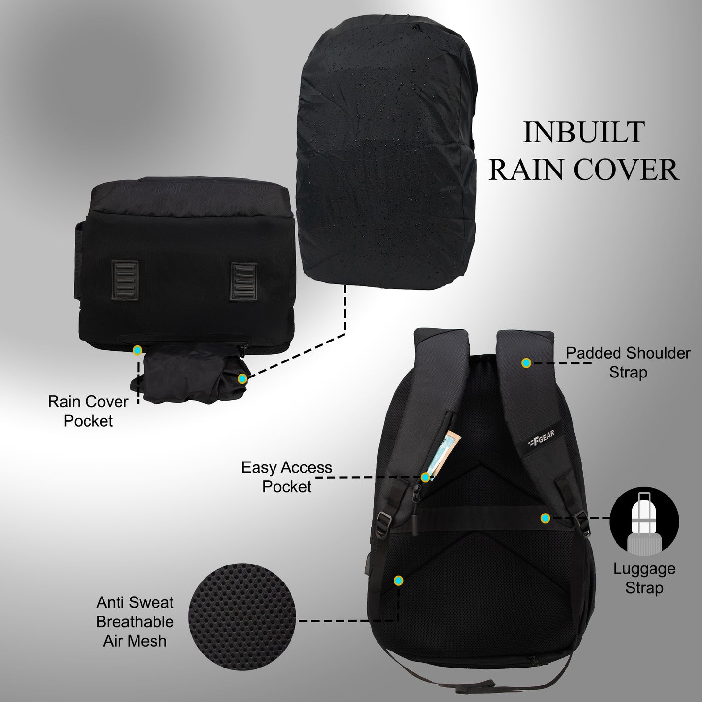 Asset 35L Black Laptop Backpack