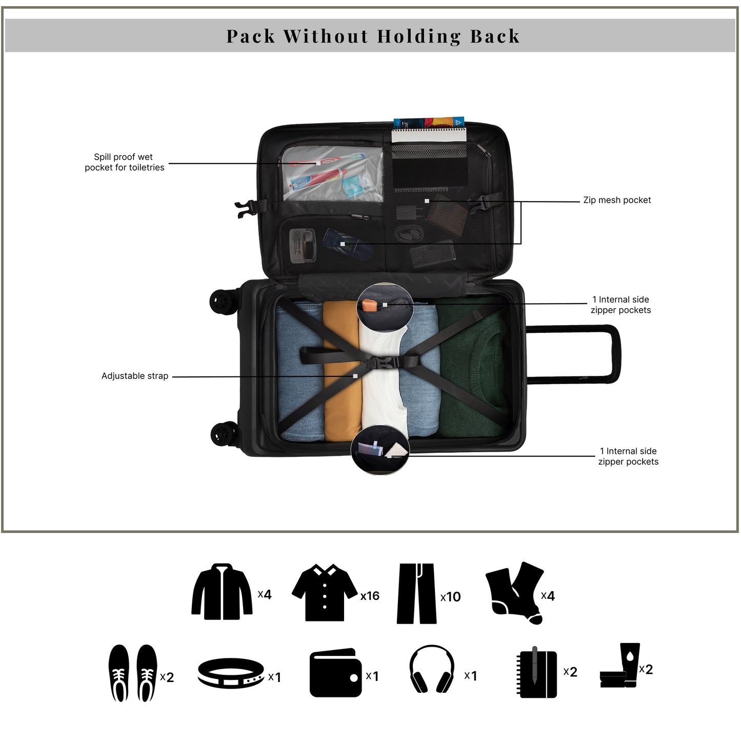 Windsor Black 76 cms Large Front Opening Trunk-Style Check-in Strolley with Expander