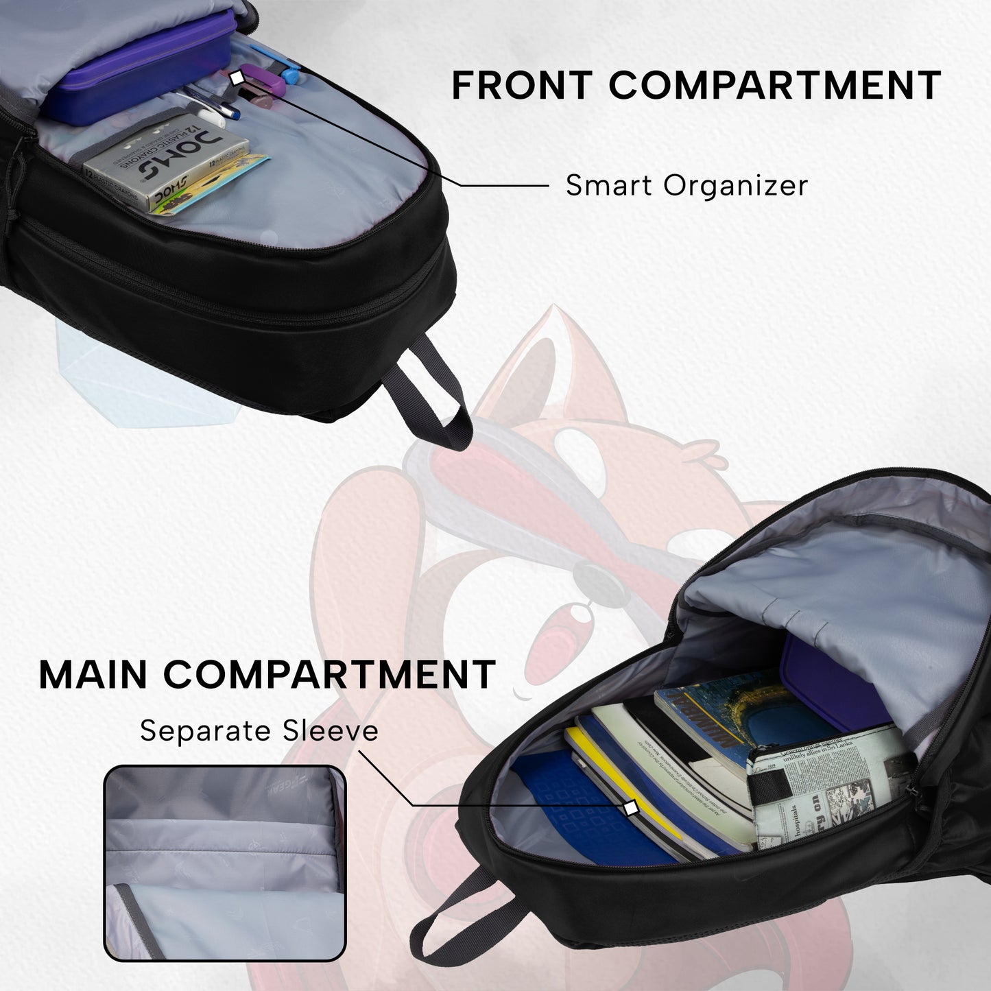 Little Heroes 22L Black Backpack