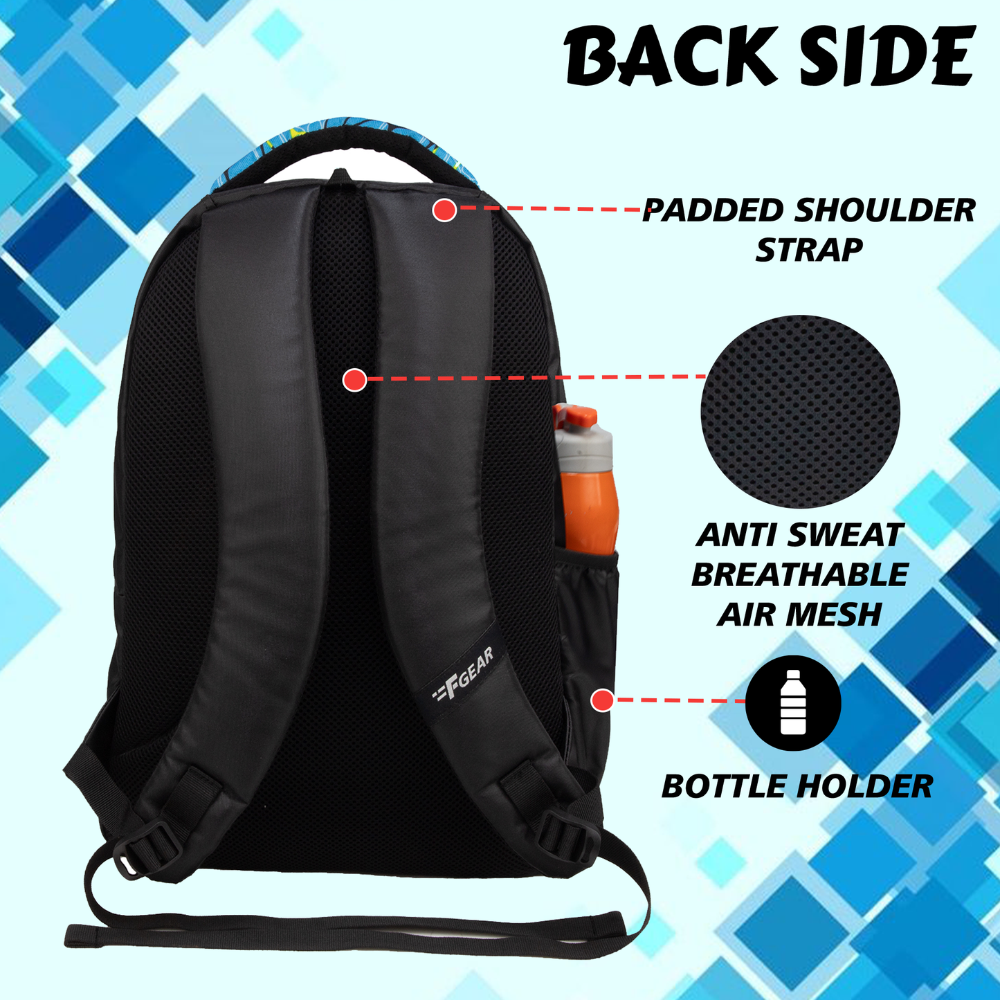 Panya 21L Black Blue Nested Backpack