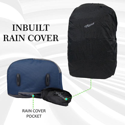 Blow Navy Blue Grey 32L Backpack With Rain Cover