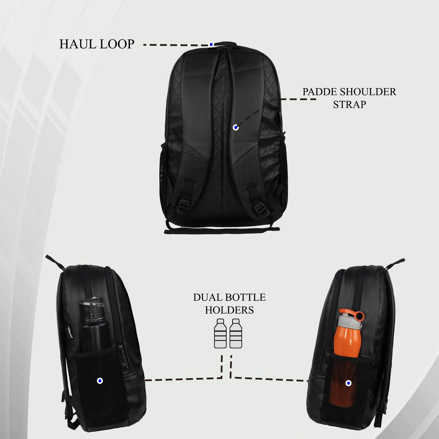 Burner 22L Black Art Leather Laptop Backpack