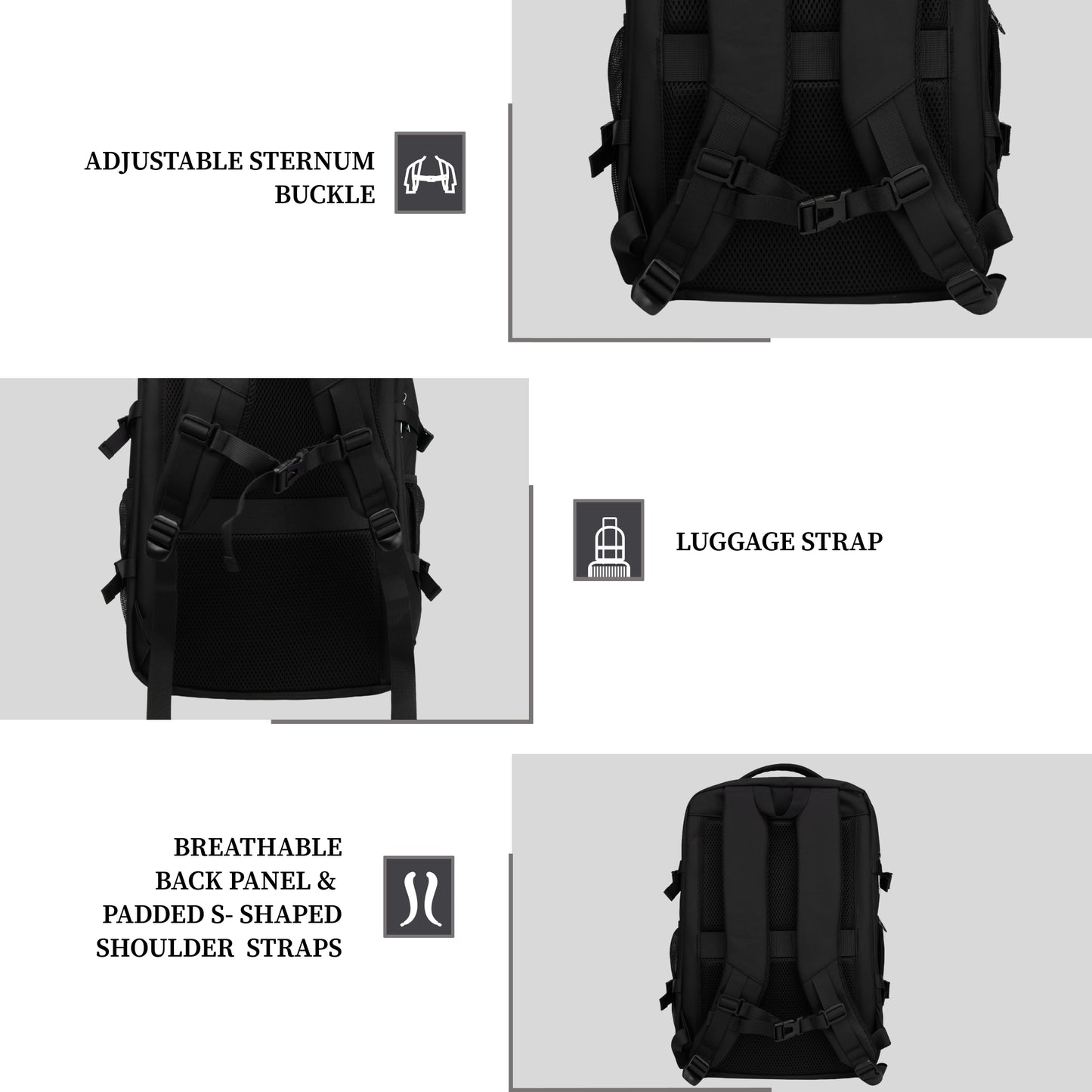 Sydney 27L Black Laptop Backpack