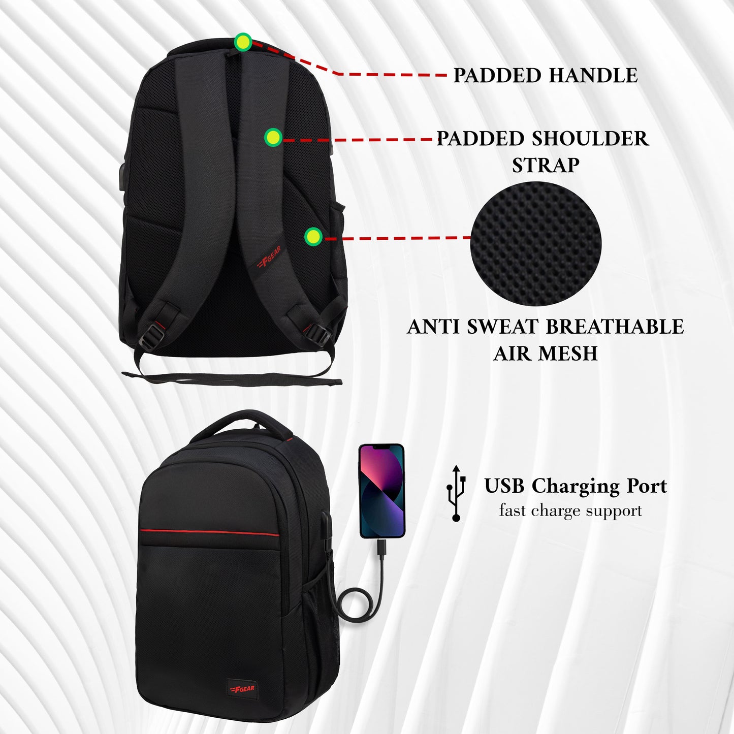 Octane 25 L Black Laptop Backpack