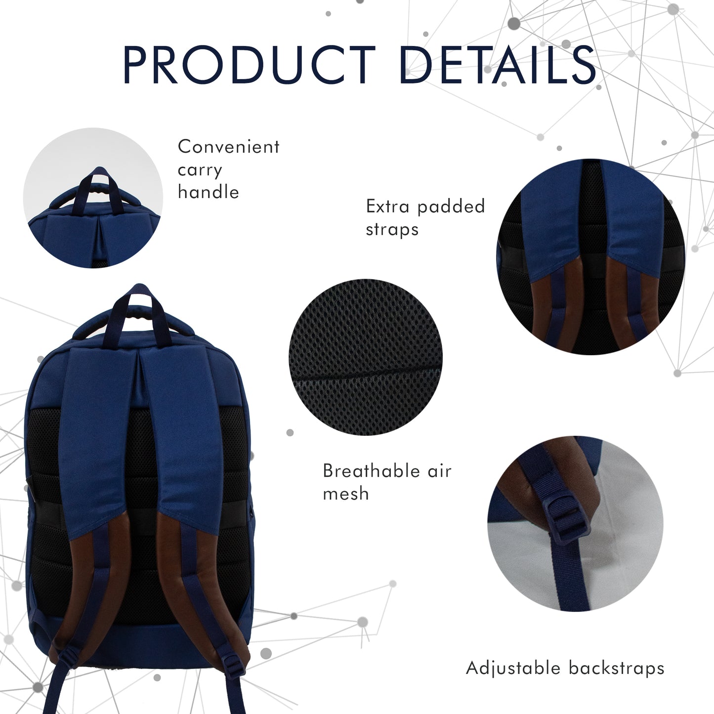 Equity 29L Blue Brown Laptop Backpack