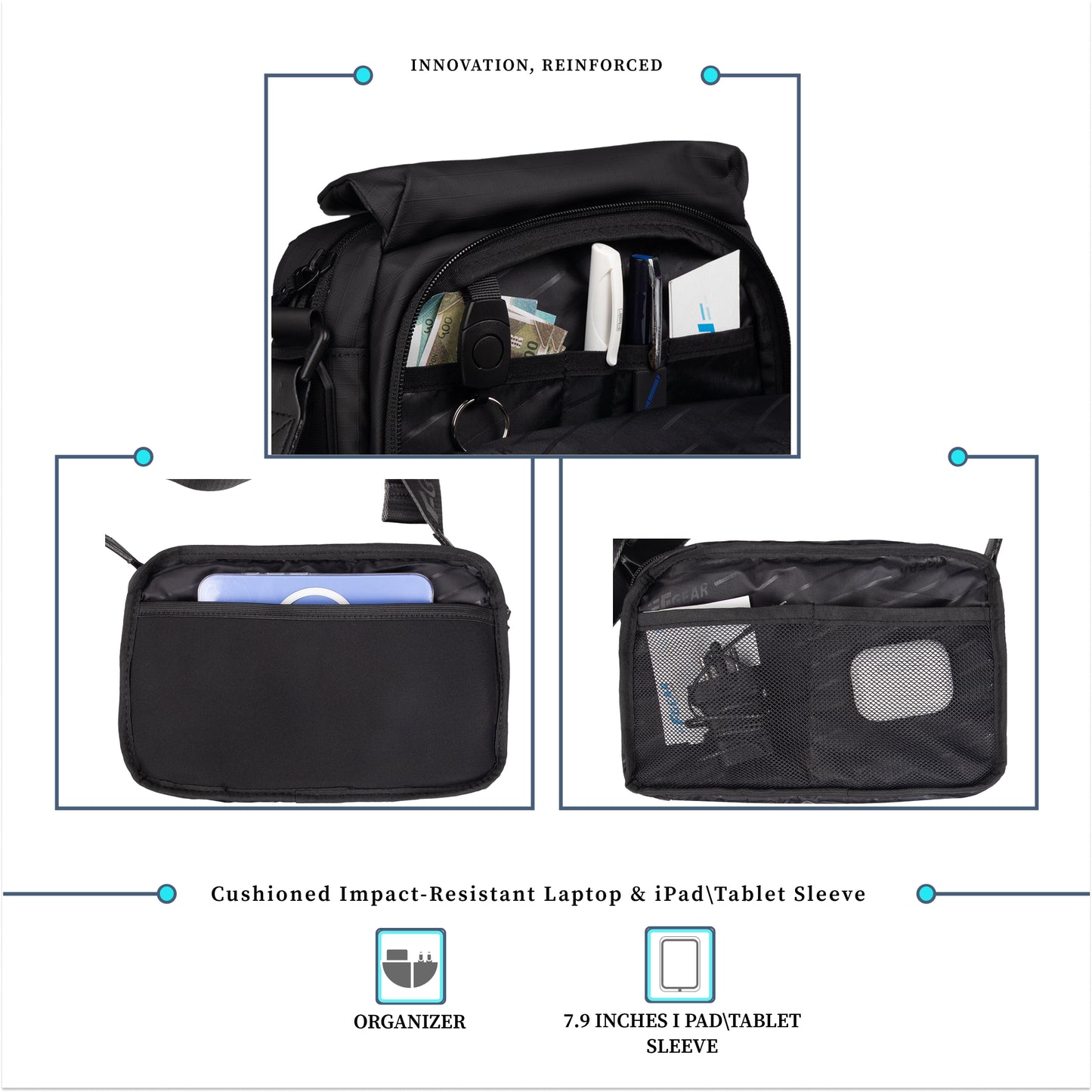 Girona 3L Black Soft Crossbody Sling Bag