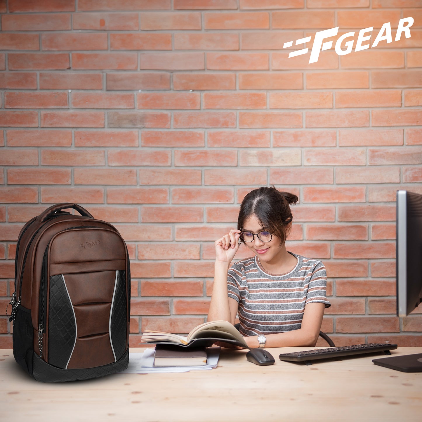 President 32L Brown Laptop Backpack