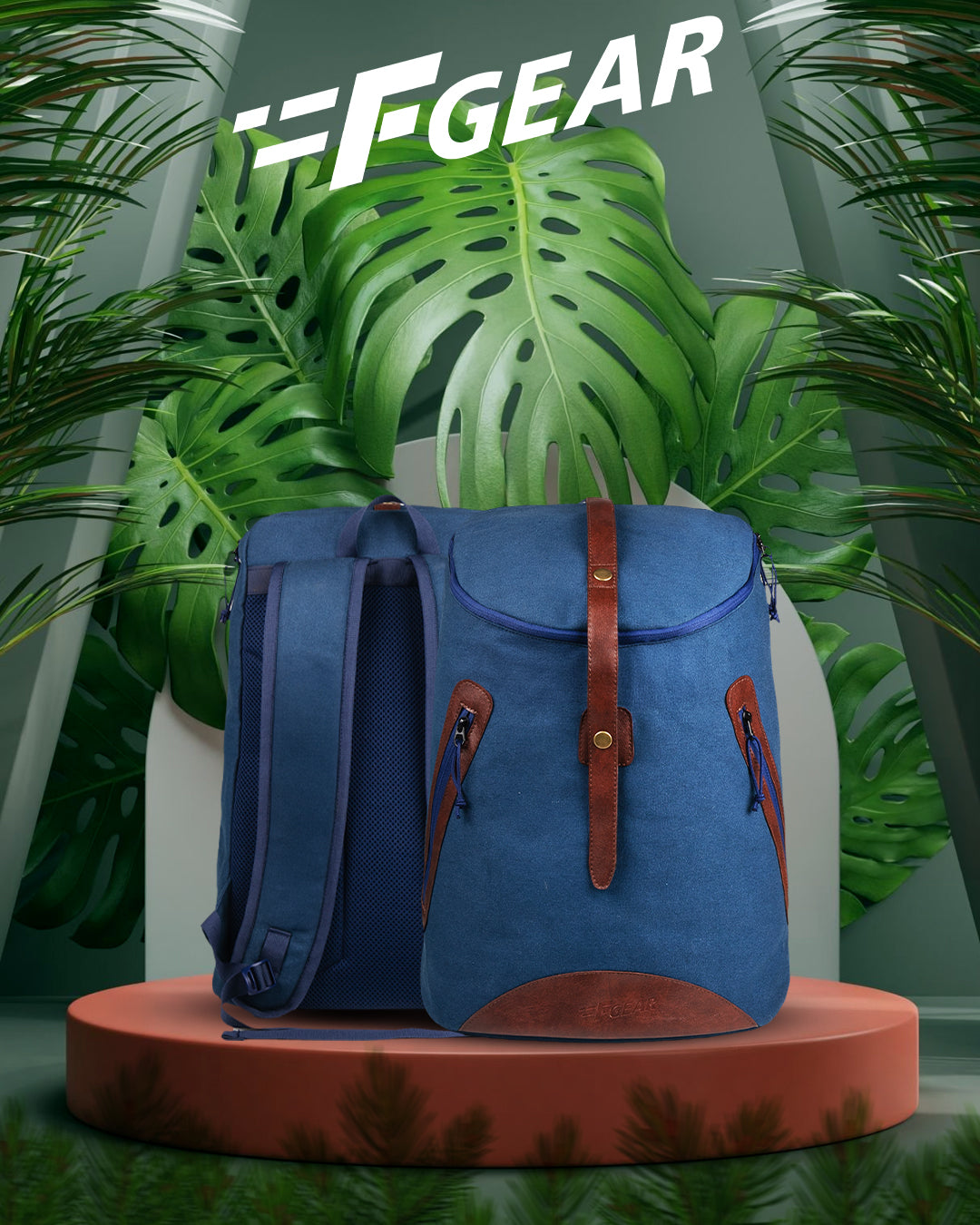 Cobalt 27L Navy Canvas Backpack
