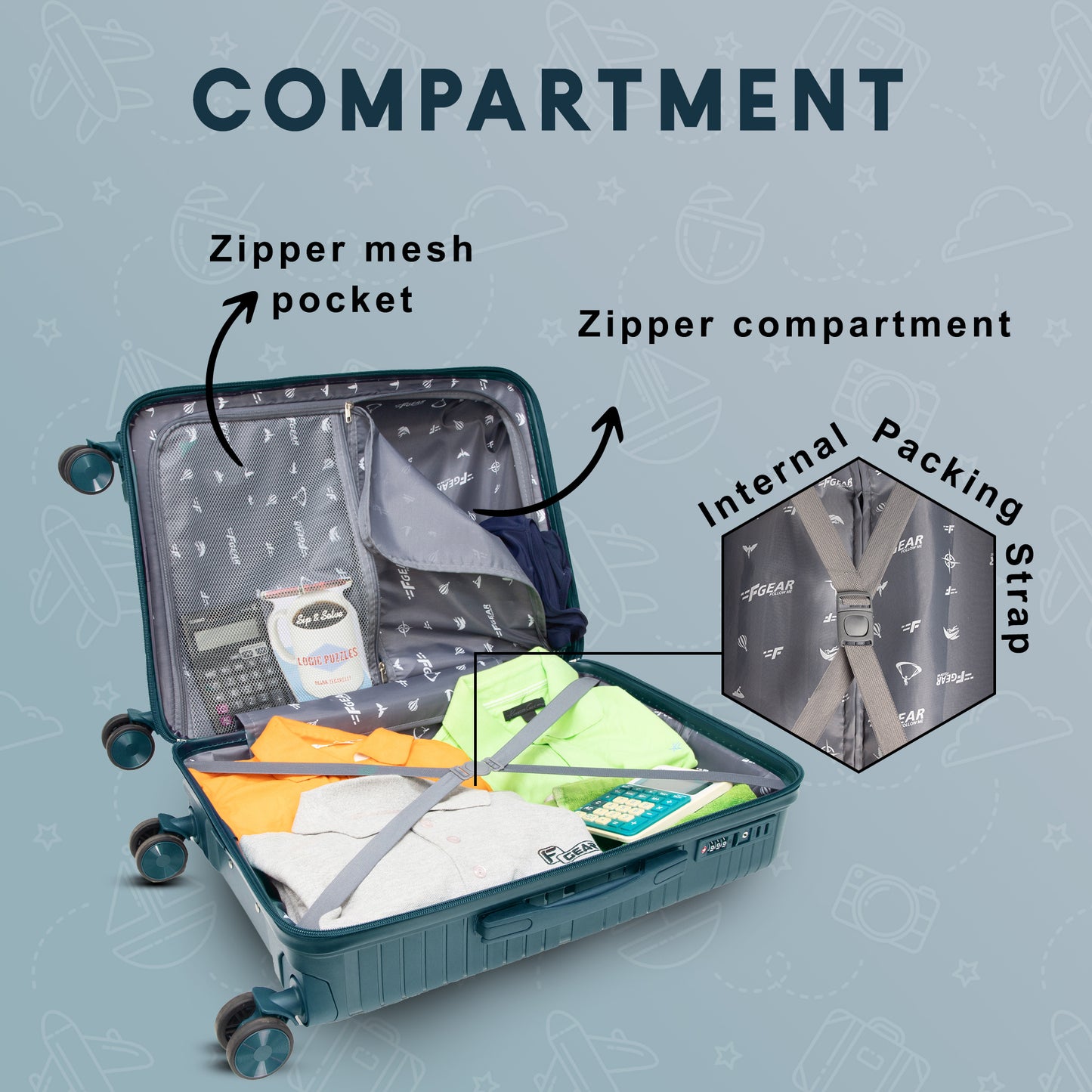 Aegis 22" Prussian Blue Cabin Small Suitcase
