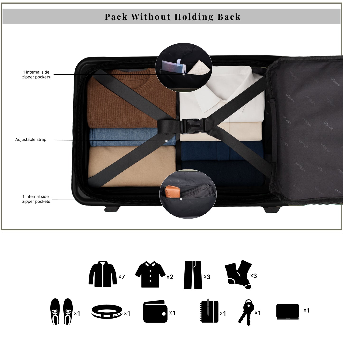 Windsor Black 56 cms Small Front Opening Trunk-Style Cabin Strolley with Laptop Sleeve & Expander