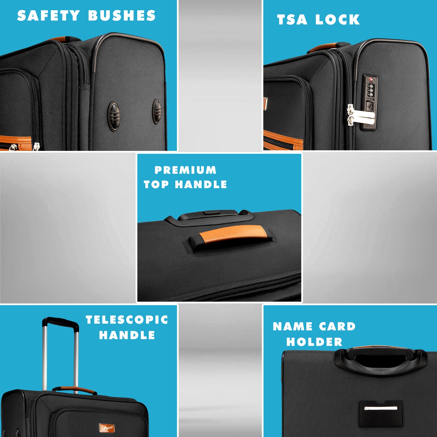 SoftAir Small Black Cabin Suitcase