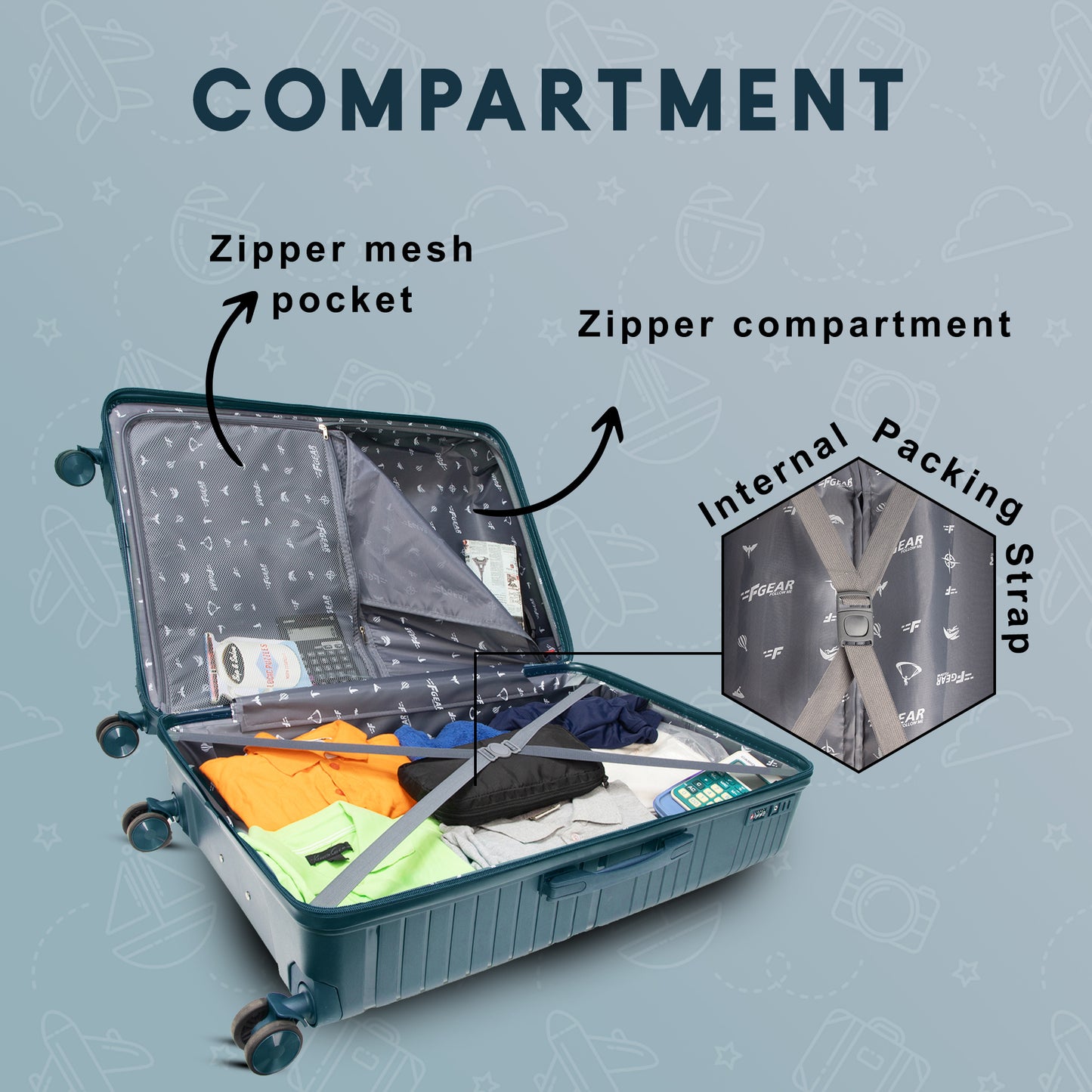 Aegis 30" Prussian Blue Check-in Large Suitcase