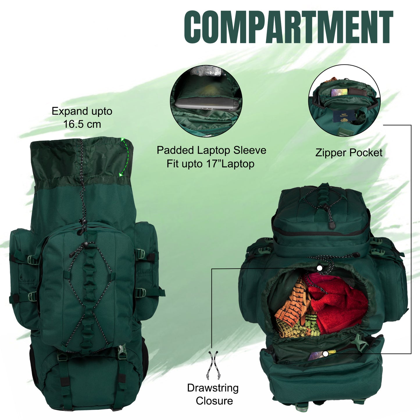 Levante 87L Spruce Green Rucksack