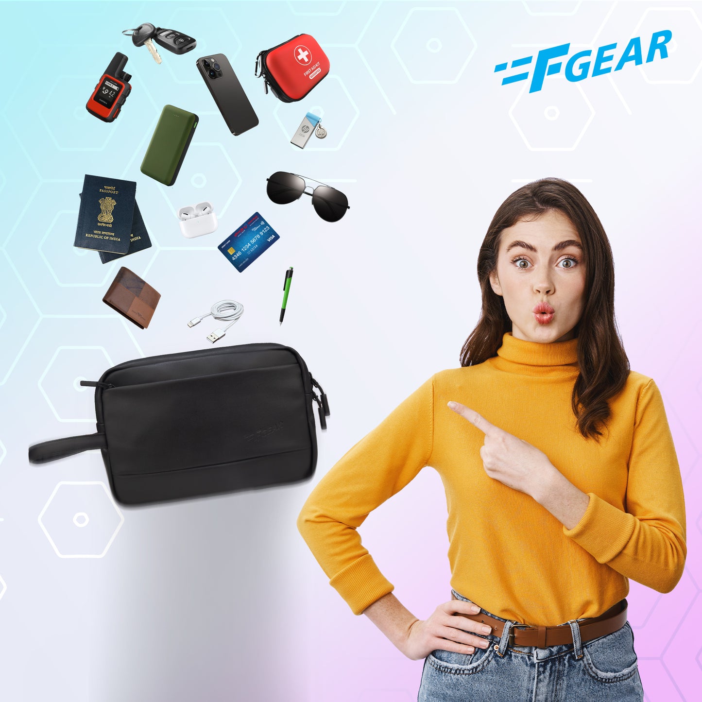 Elon Black Travel Kit Pouch