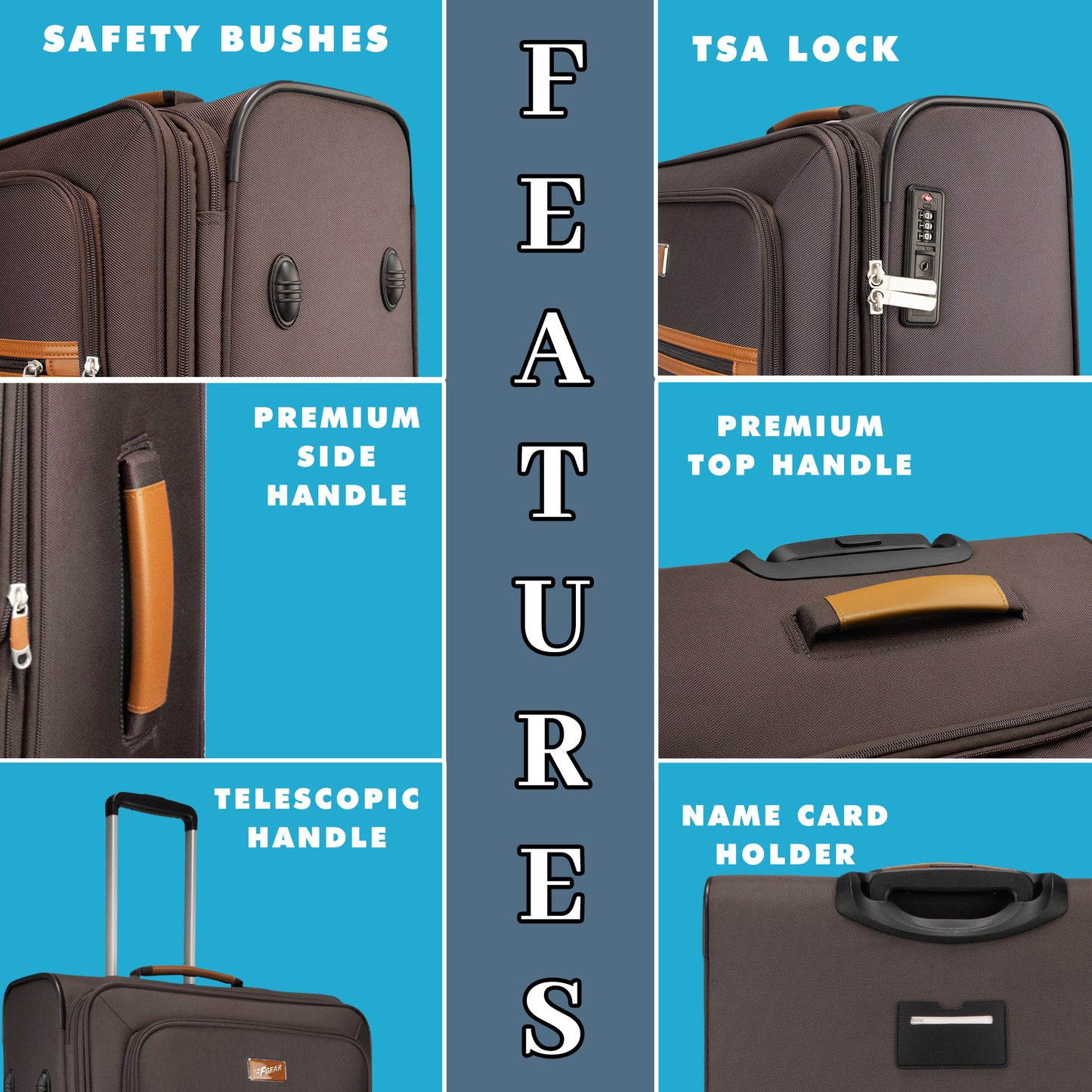 SoftAir Large Grey Check-in Suitcase