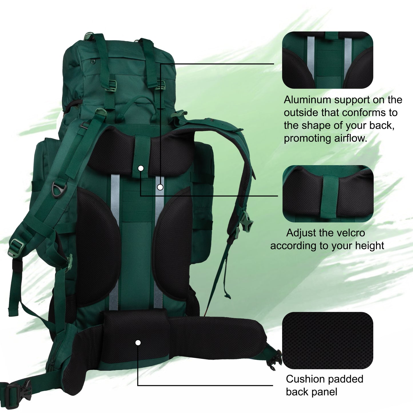 Levante 87L Spruce Green Rucksack