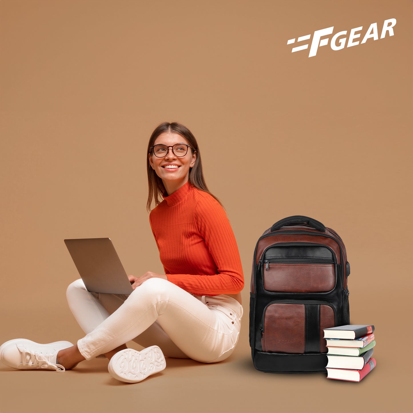 Mantra V2 28L Brown Laptop Backpack with raincover