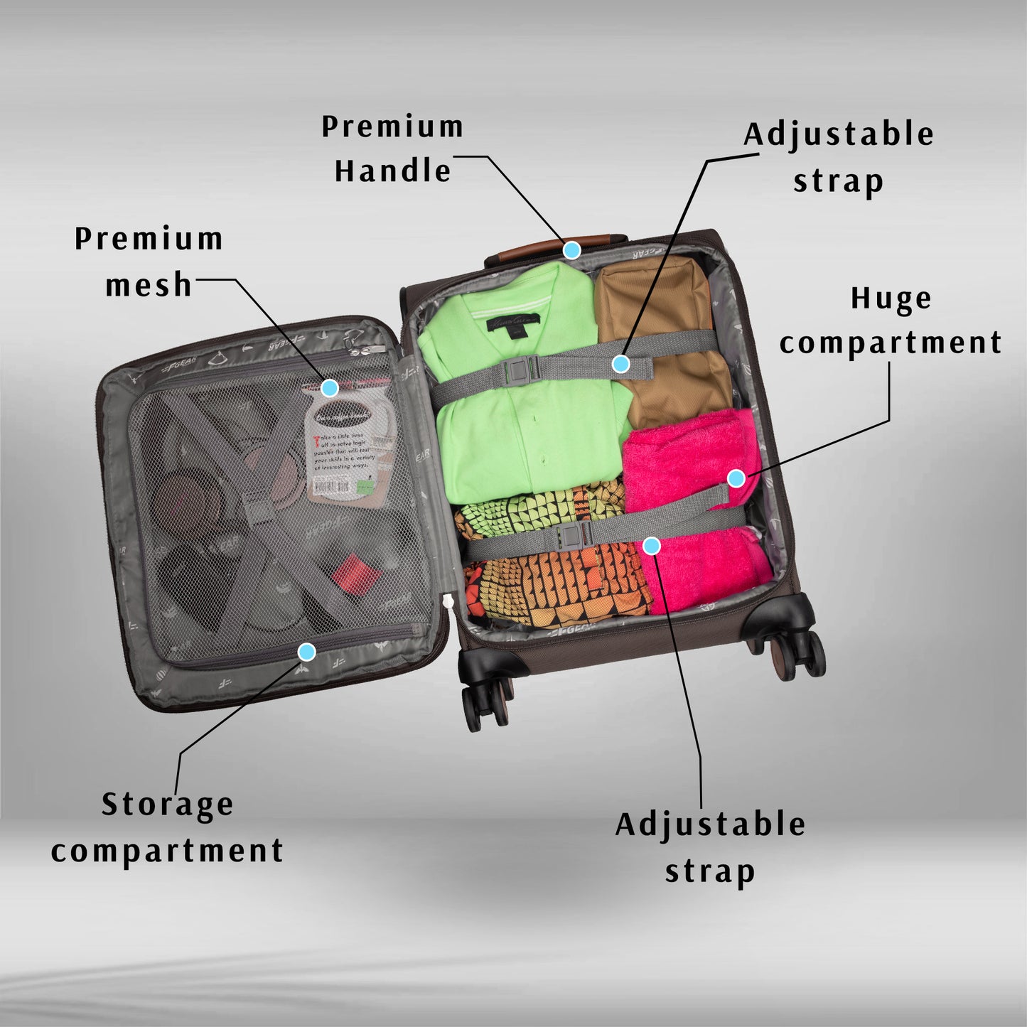 SoftAir Small Grey Cabin Suitcase