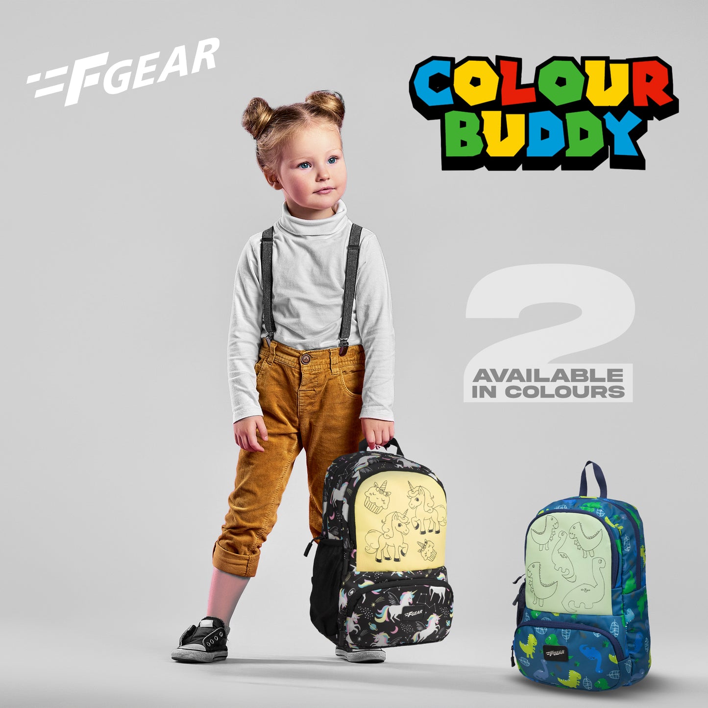 Colour Buddy 12L Black Unicorn Backpack