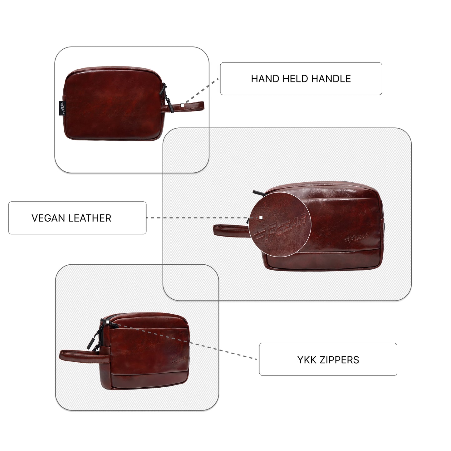 Elon Walnut Brown Travel Kit Pouch