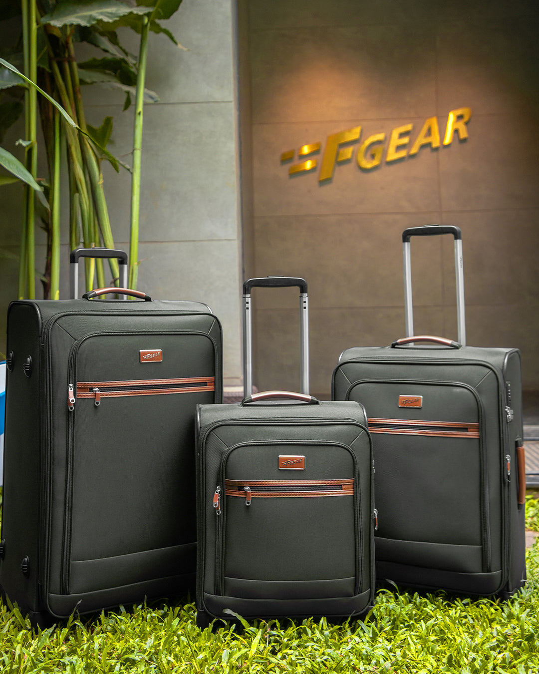F Gear SoftAir Medium Grey Check-in Suitcase