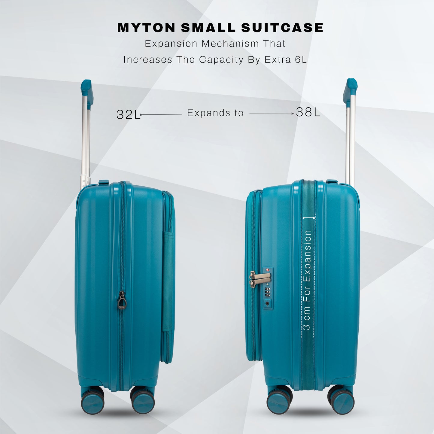 F Gear Myton Small Front Opening Cyan Blue Cabin Strolley