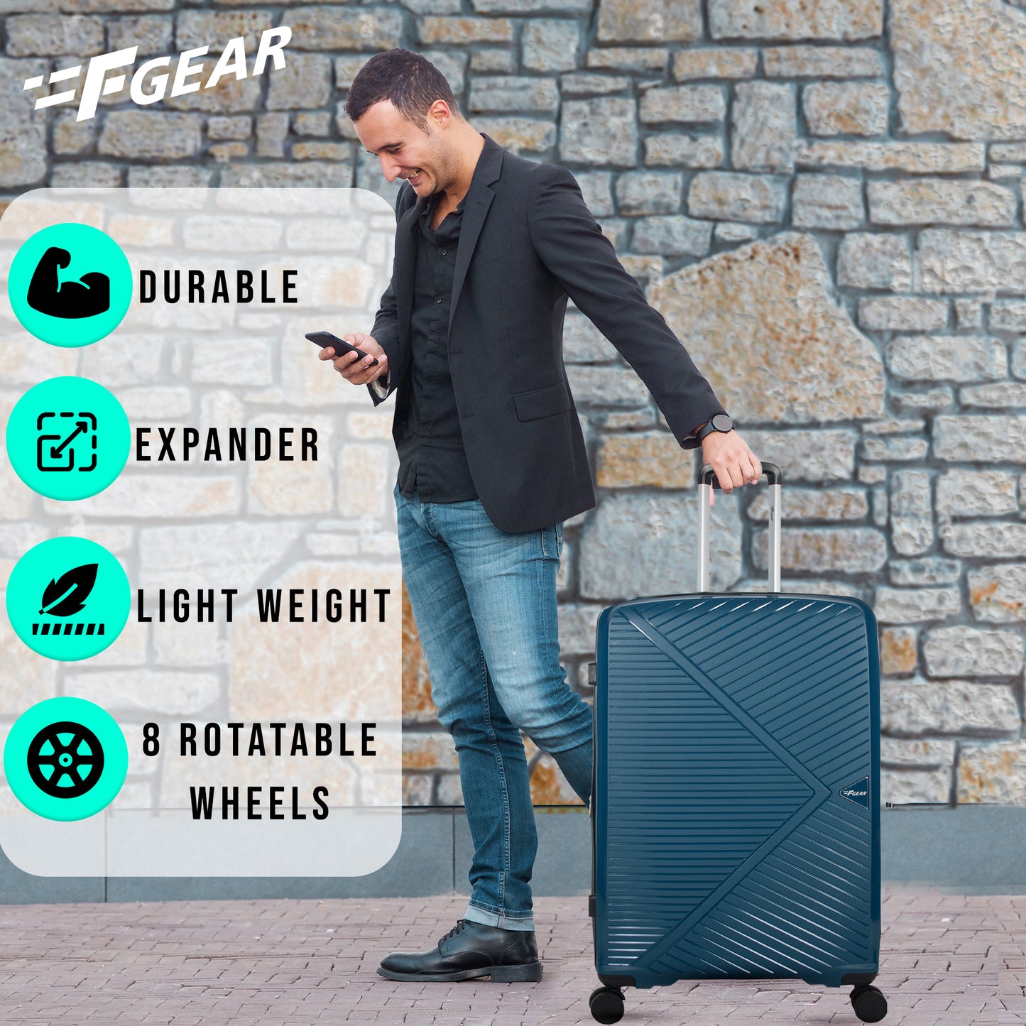 Goliath 28" Peacock Blue Expandable Large Check-in Suitcase