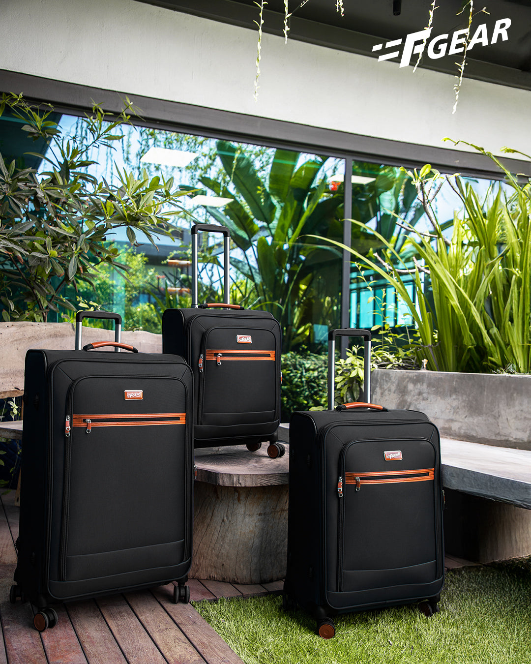 F Gear SoftAir Medium Black Check-in Suitcase