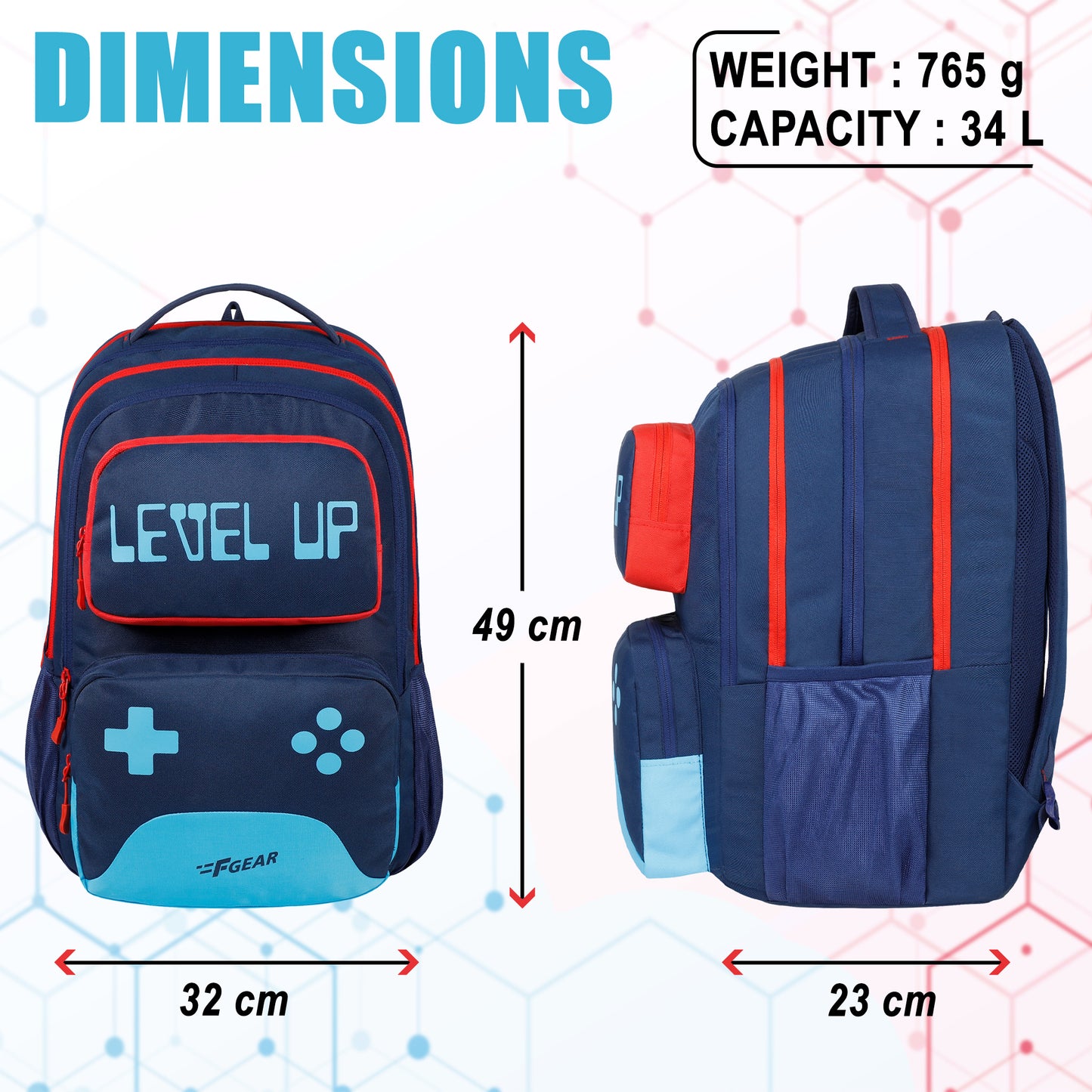 Level Up 34L Navy Blue Backpack