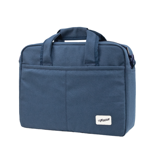 Alta Canvas Navy Laptop Messenger Bag - 3D