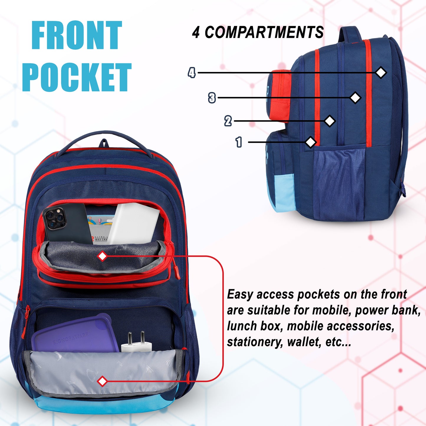 Level Up 34L Navy Blue Backpack