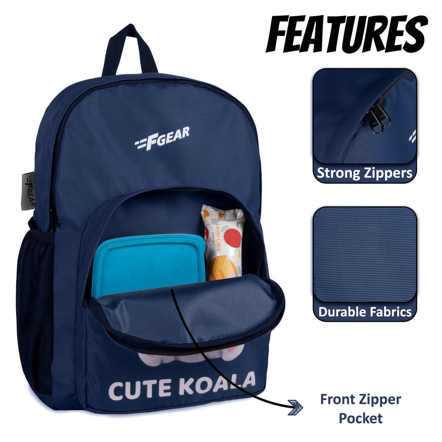 Frisco 15L Navyblue Cute Koala Kids Backpack