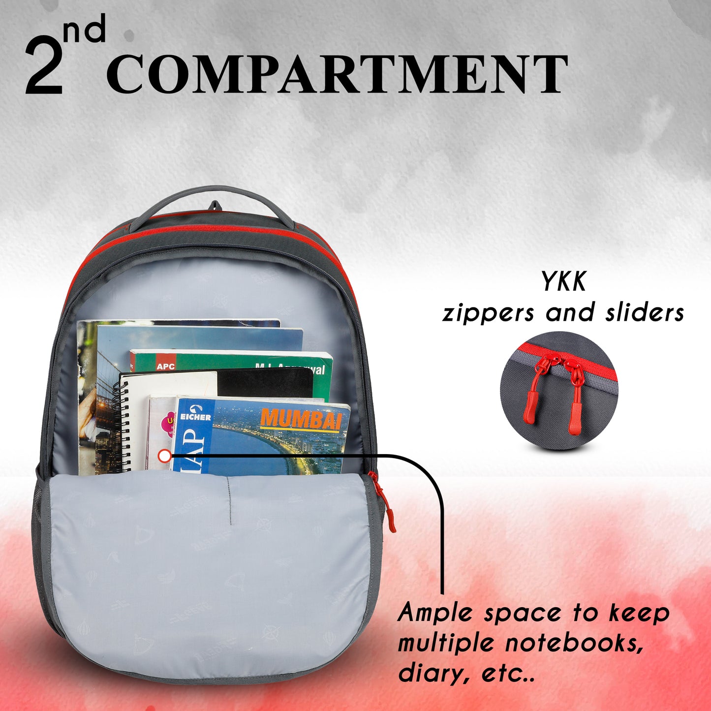 Follow Me 35L Grey red Backpack