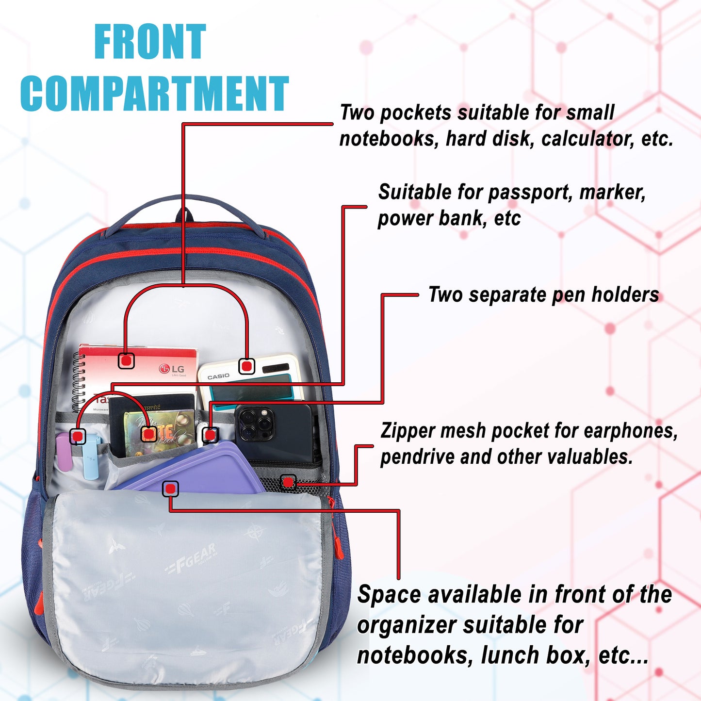 Level Up 34L Navy Blue Backpack