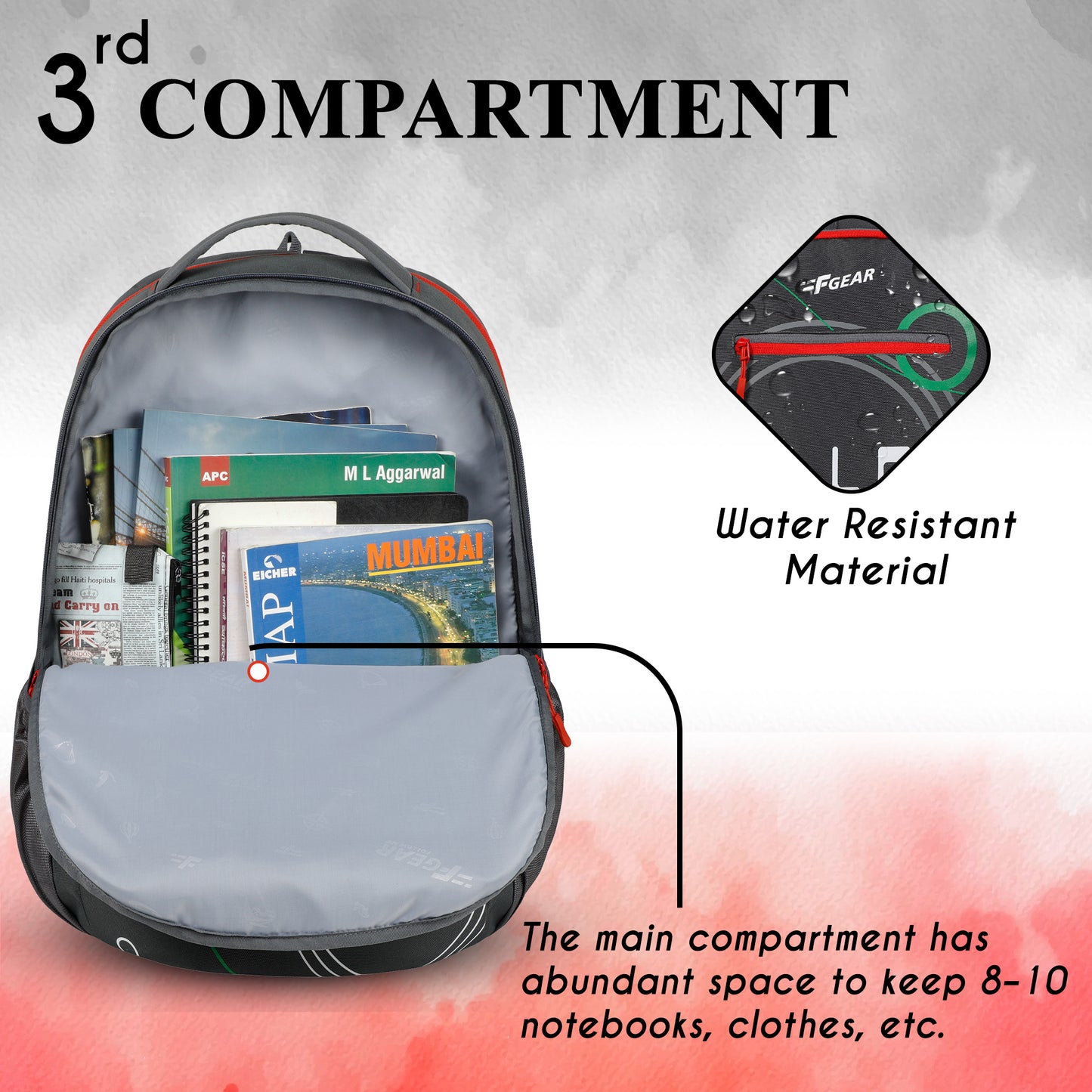 Follow Me 35L Grey red Backpack