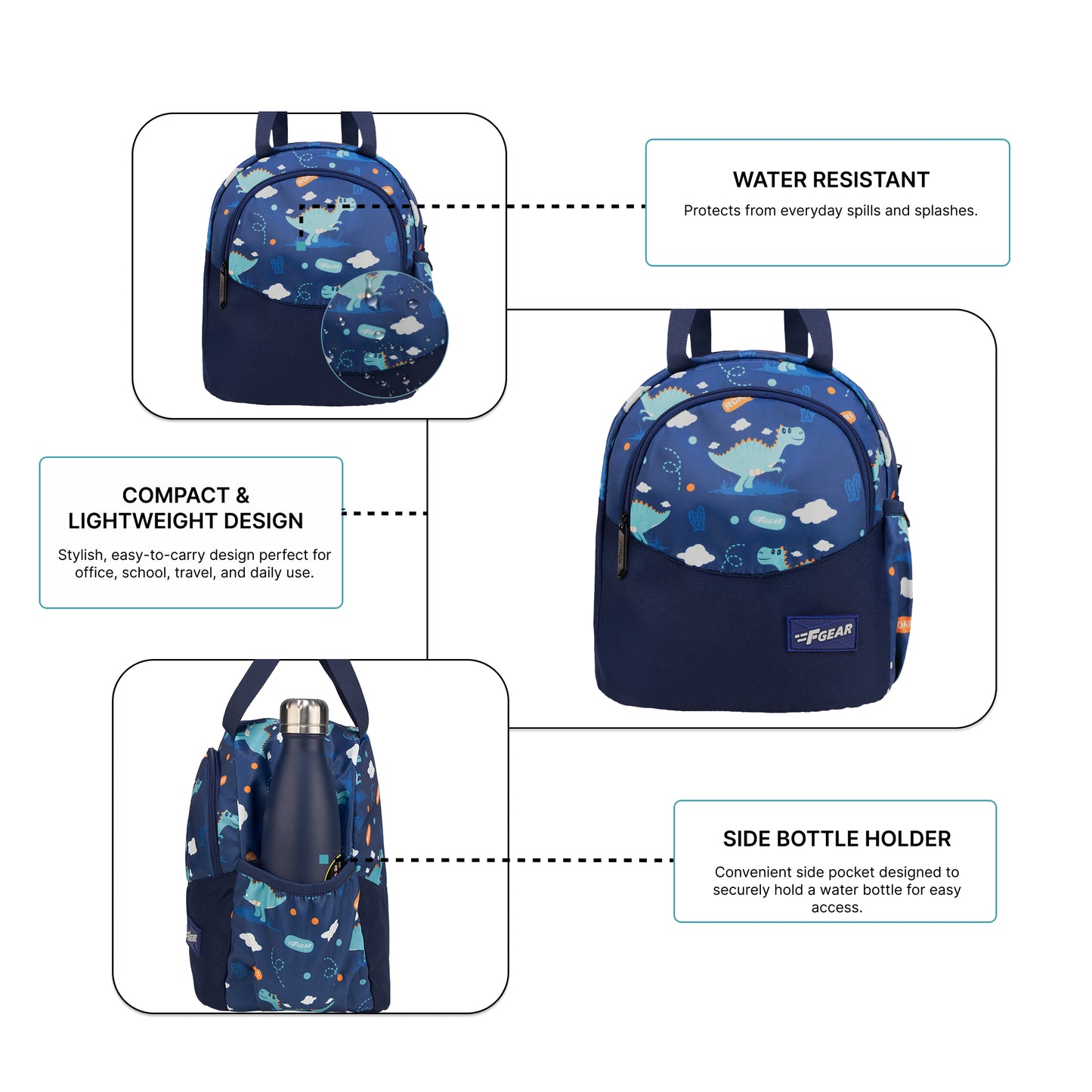 Cibo 9L Blue Roar Dino Lunch Bag
