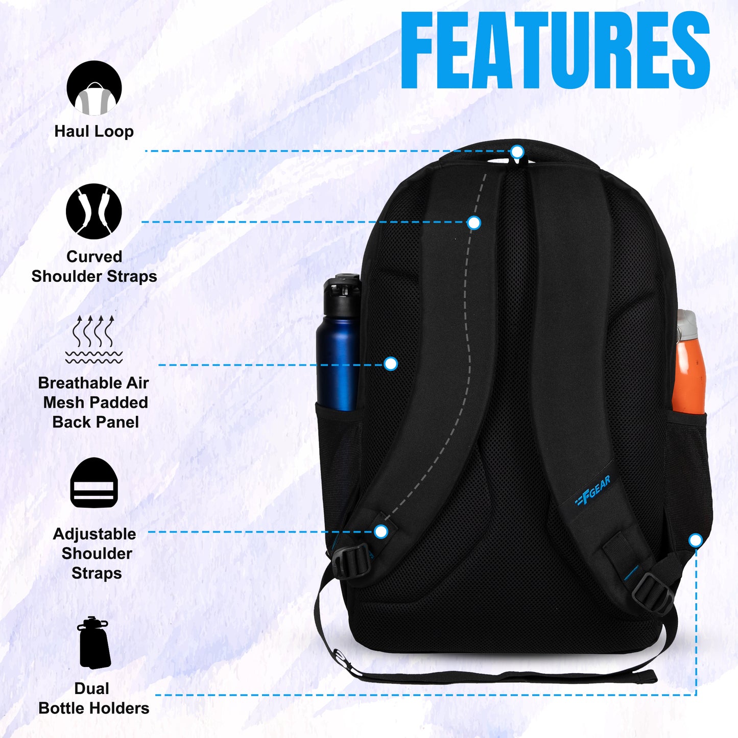 Brocken 34L Blue Nested Backpack with raincover