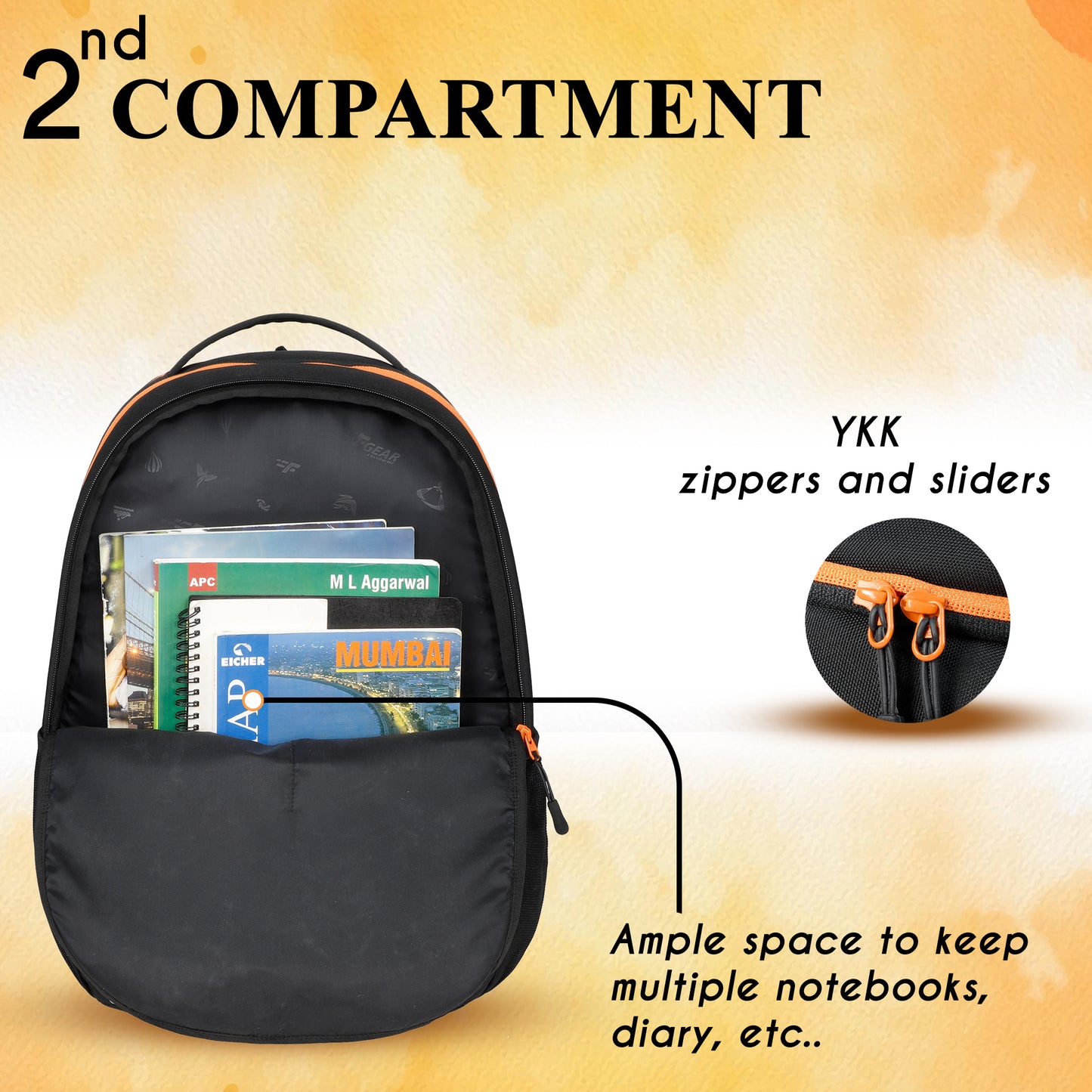 Follow Me 35L Black Orange Backpack
