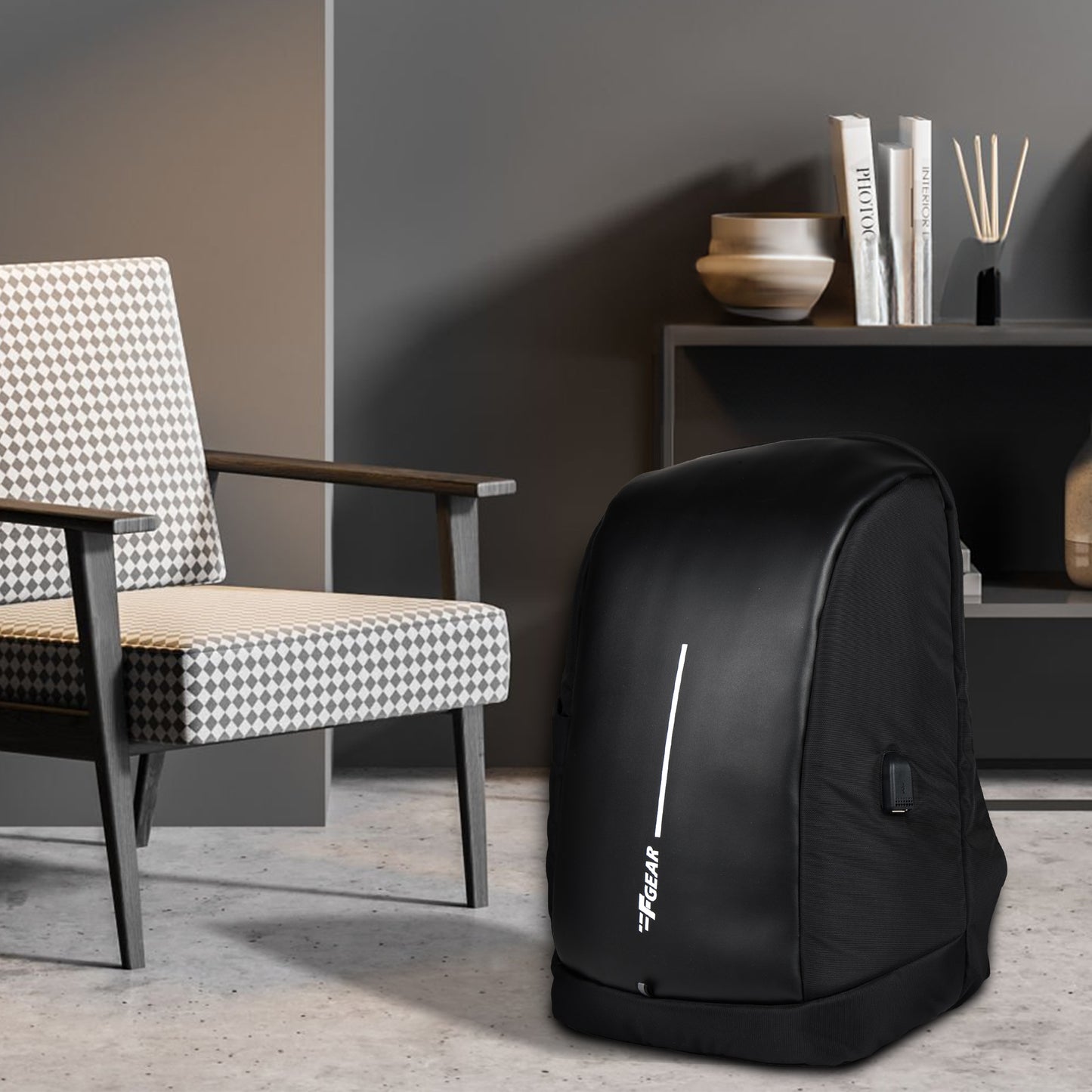 Siroco 23L Black Anti theft Laptop Backpack