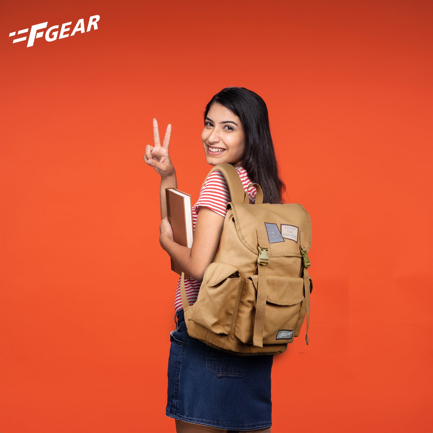 Webster Khaki Canvas 21L Backpack