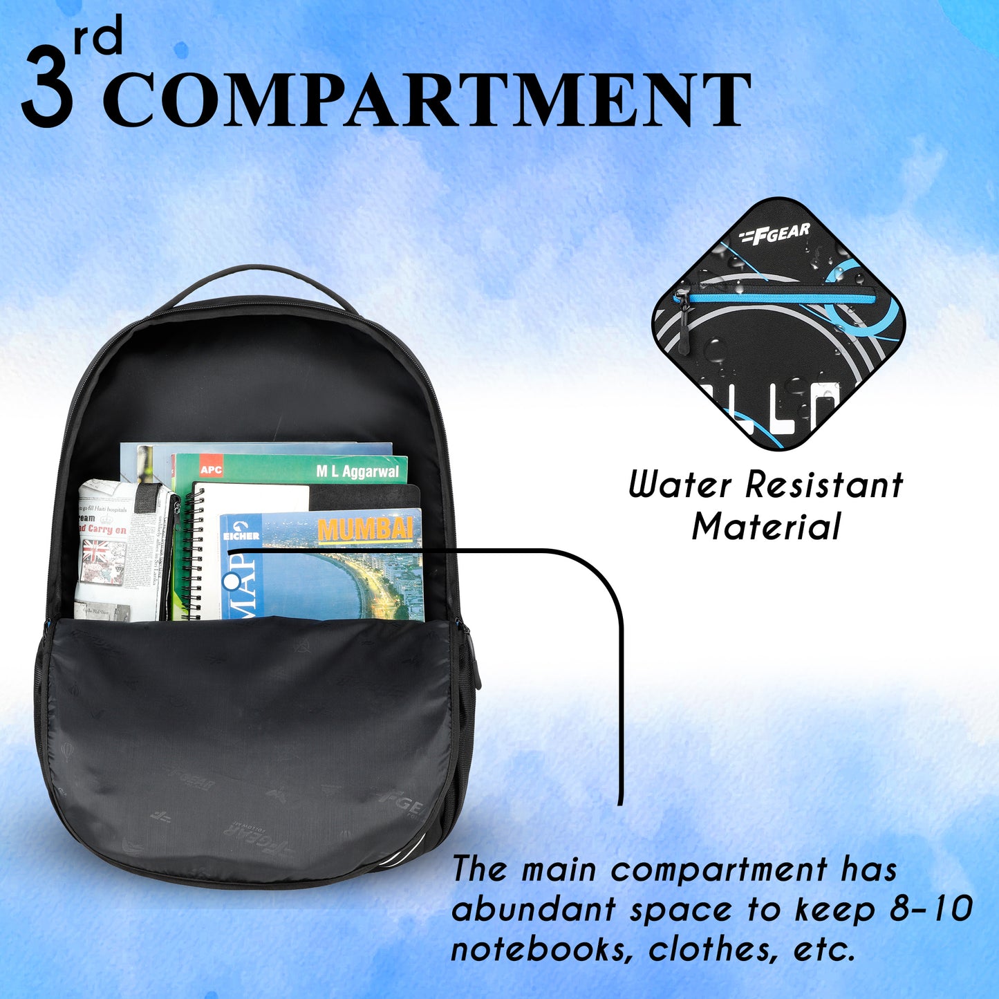 Follow Me 35L Black Blue Backpack