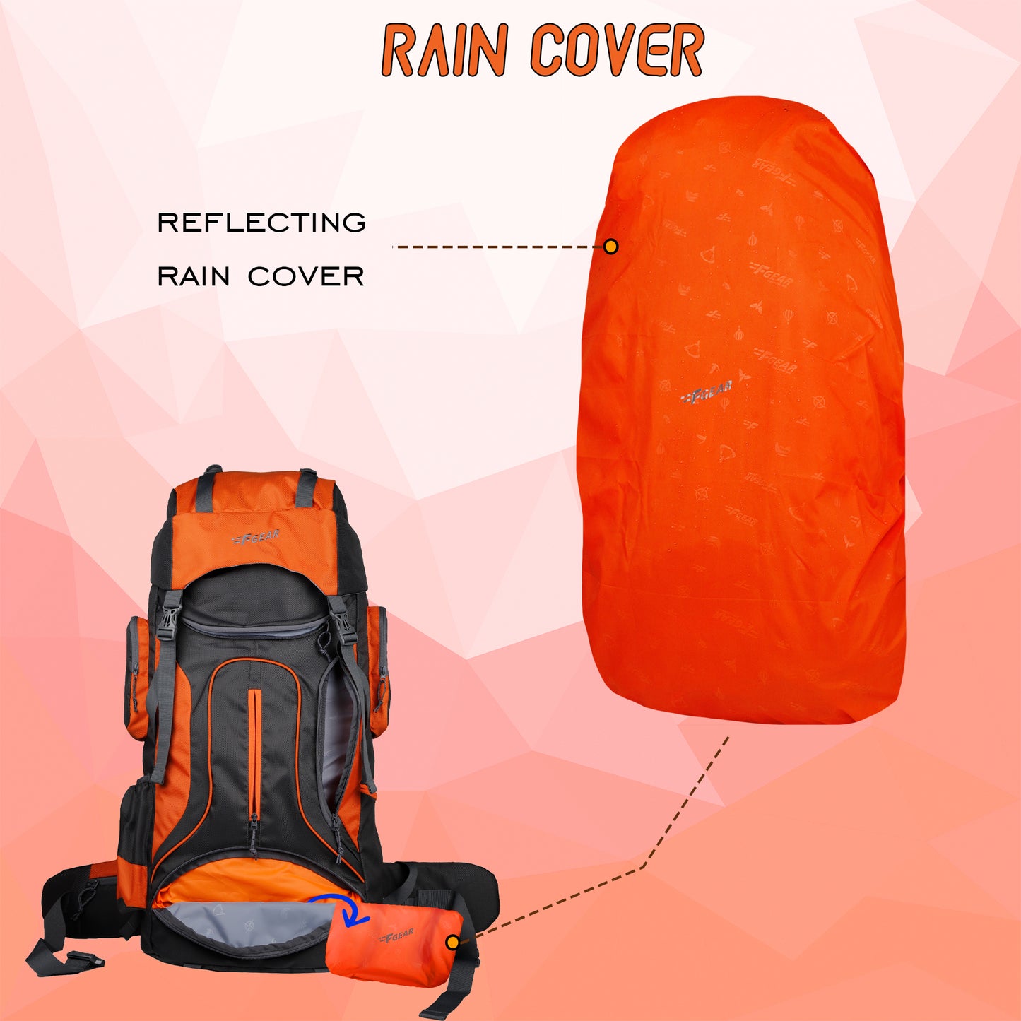 Tomahawk 75L Grey Orange Rucksack