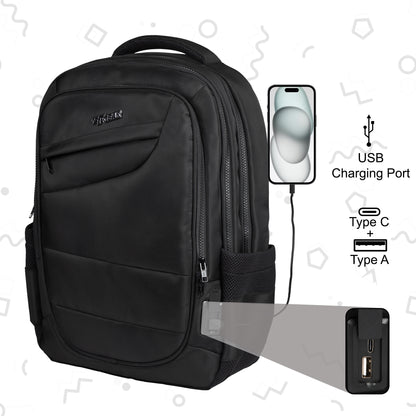 Calima 28L Black Laptop Backpack with Raincover