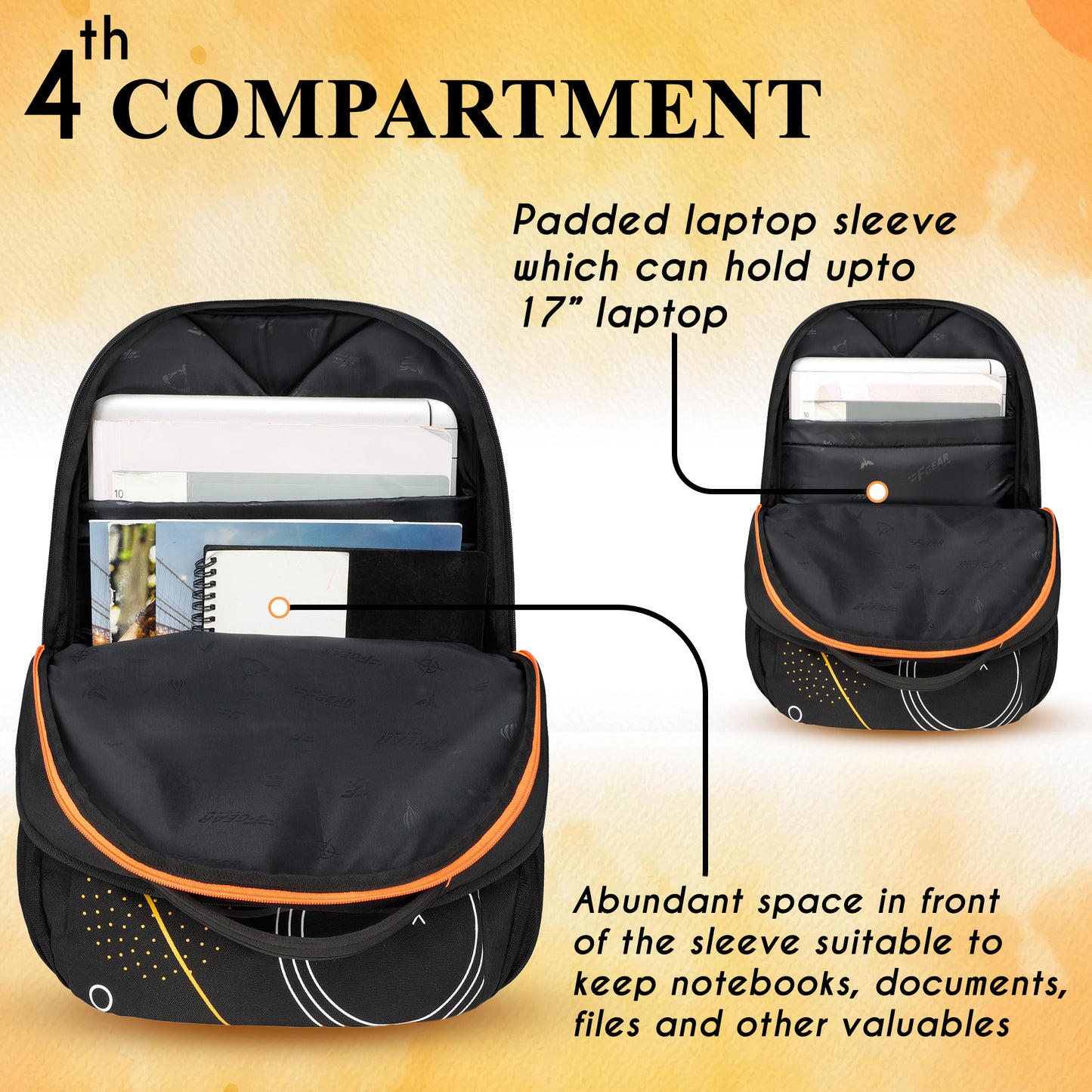 Follow Me 35L Black Orange Backpack