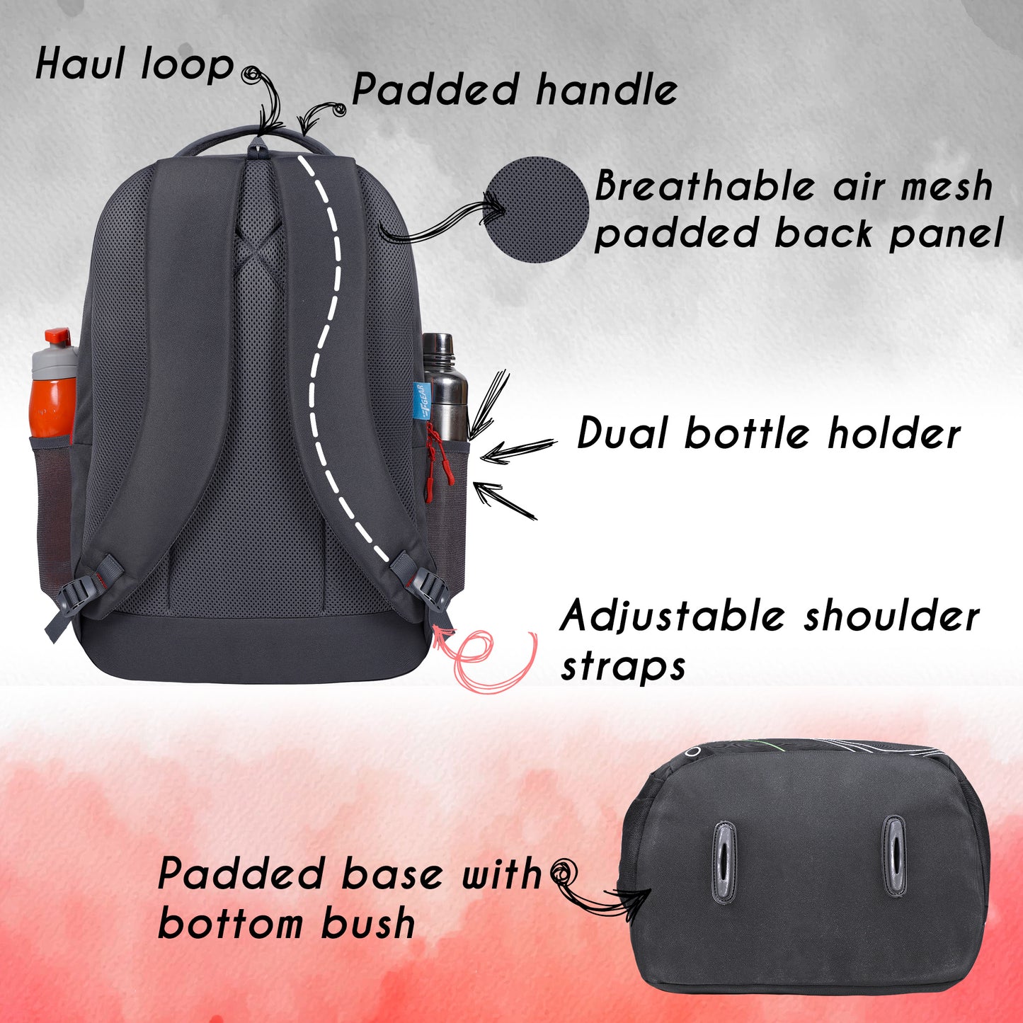 Follow Me 35L Grey red Backpack